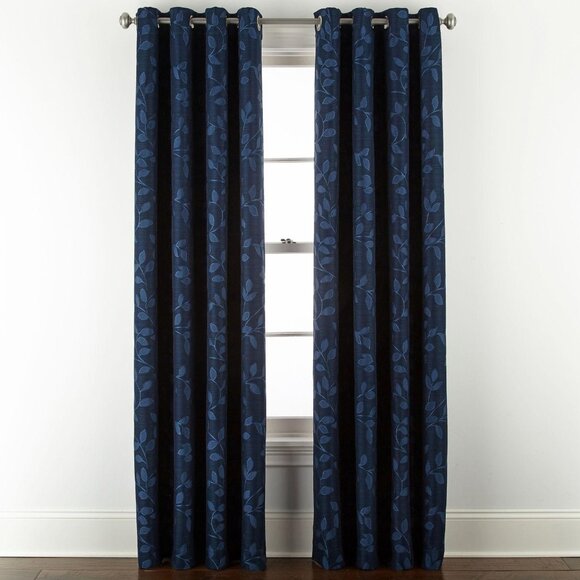 NEW Linden Street Grommet Light-Filtering Single Curtain Panel Indigo Blue 50x84 - Picture 2 of 8